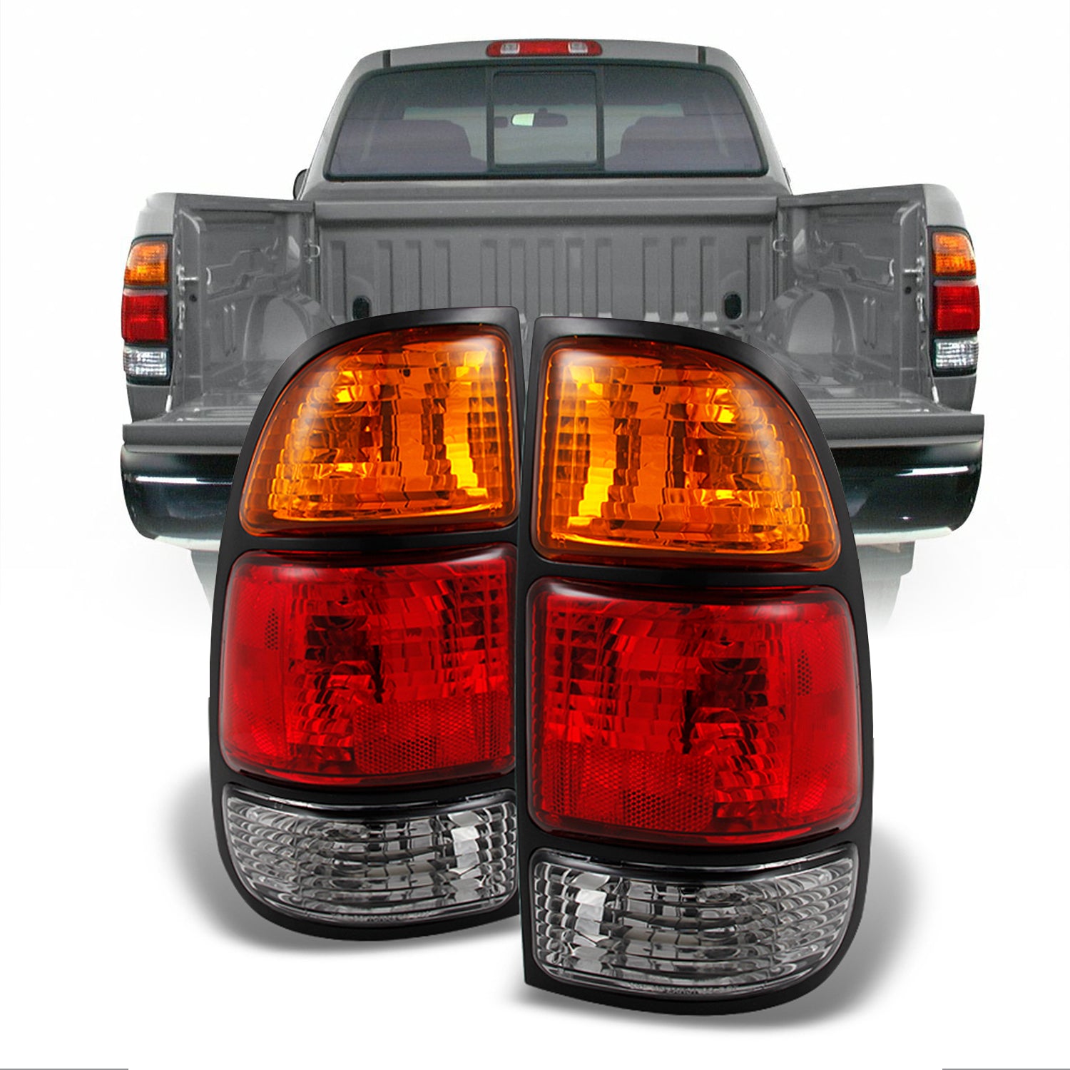 AKKON - For Toyota Tundra Pickup Truck Red Clear Lens Rear Tail Lights