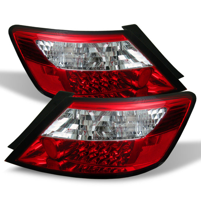 AKKON - For Honda Civic 2Door Coupe (FG1/FG2) Chrome Housing Red Lens