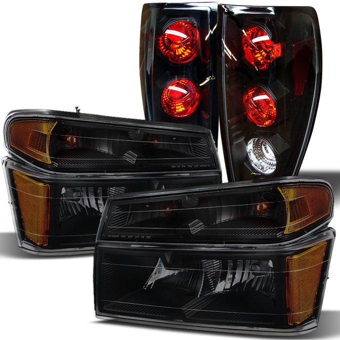 AKKON - For Chevy Colorado / Canyon Black Headlights Head Lamps Replac