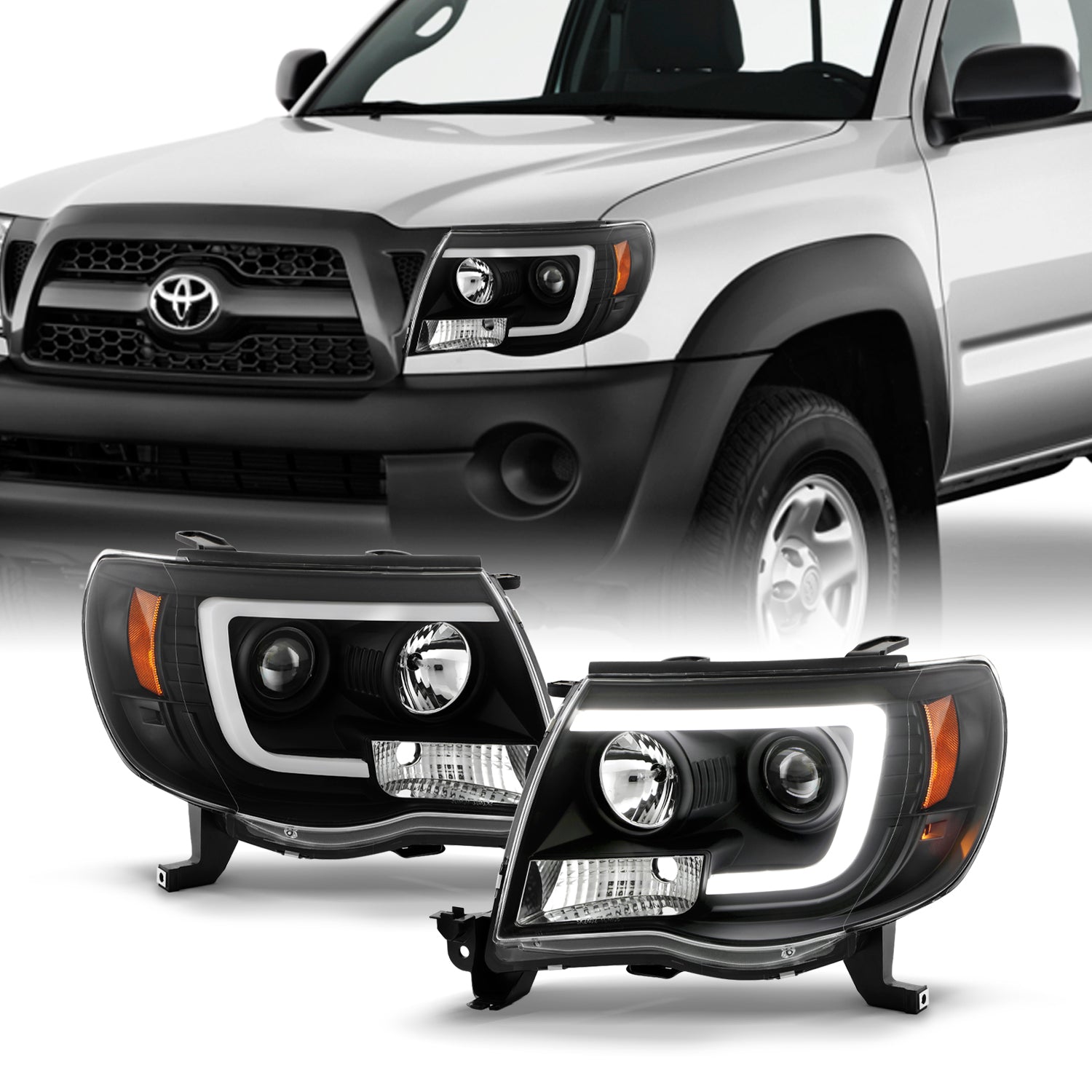 AKKON - Fits 2005-2011 Toyota Tacoma LED Module White LED Tube & Proje