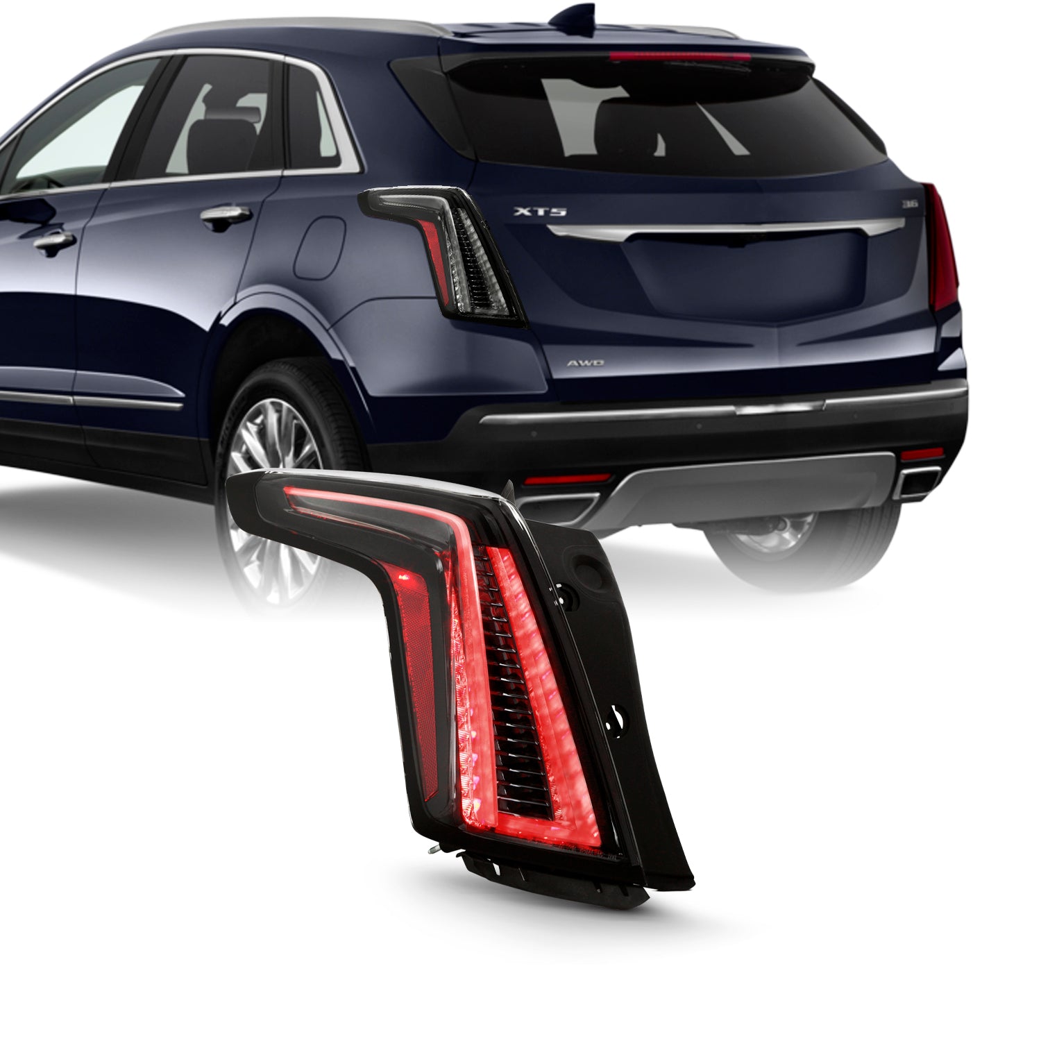 AKKON - For 2017-2019 Cadillac XT5 Euro Black OE Style Full LED Tail L