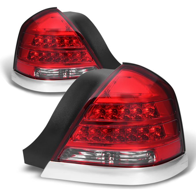 AKKON - Red Clear For 1998-2011 Ford Crown Victoria LED Tail Lights Br