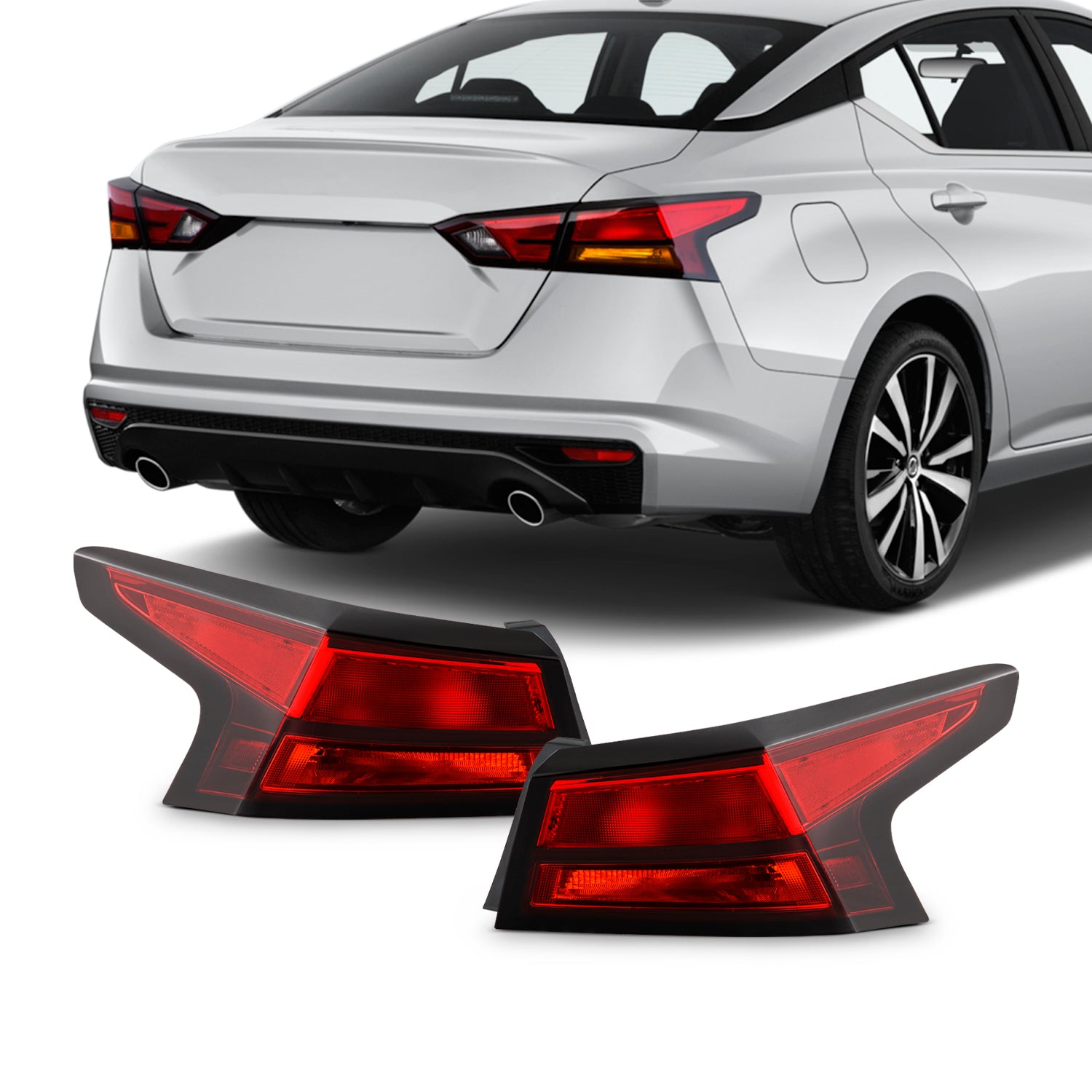 AKKON - Fits 2019-2022 Altima Sedan Model [Halogen Type] All Red Tail