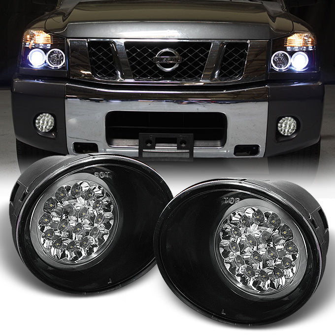 AKKON For Nissan Titan Armada Clear Lens LED Driving Fog Light Lamp