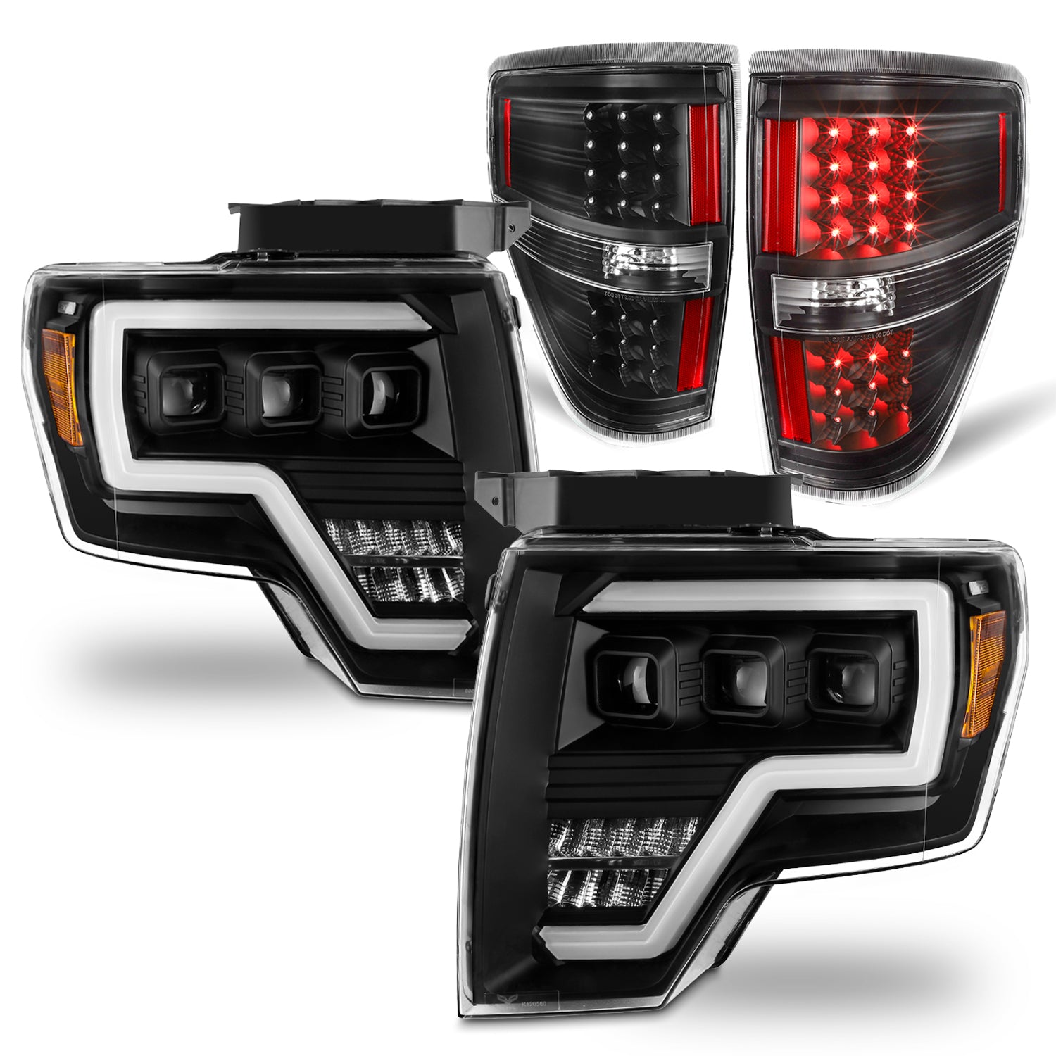 AKKON - Fits 2009-2014 Ford F150 Pickup Truck [Full LED] Projector Hi/