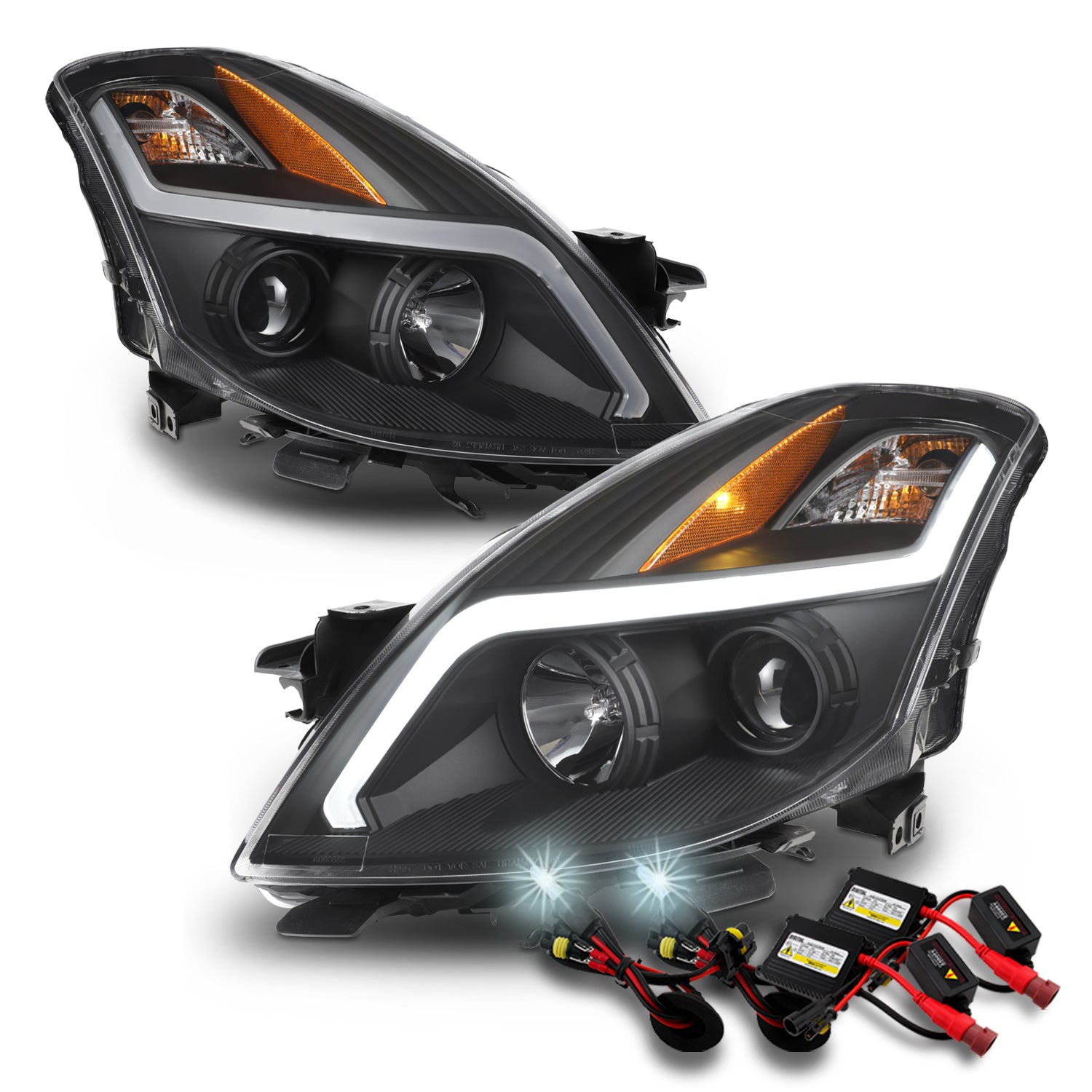 AKKON - Fits 2008-09 Nissan Altima Coupe Model LED Light Bar DRL Black