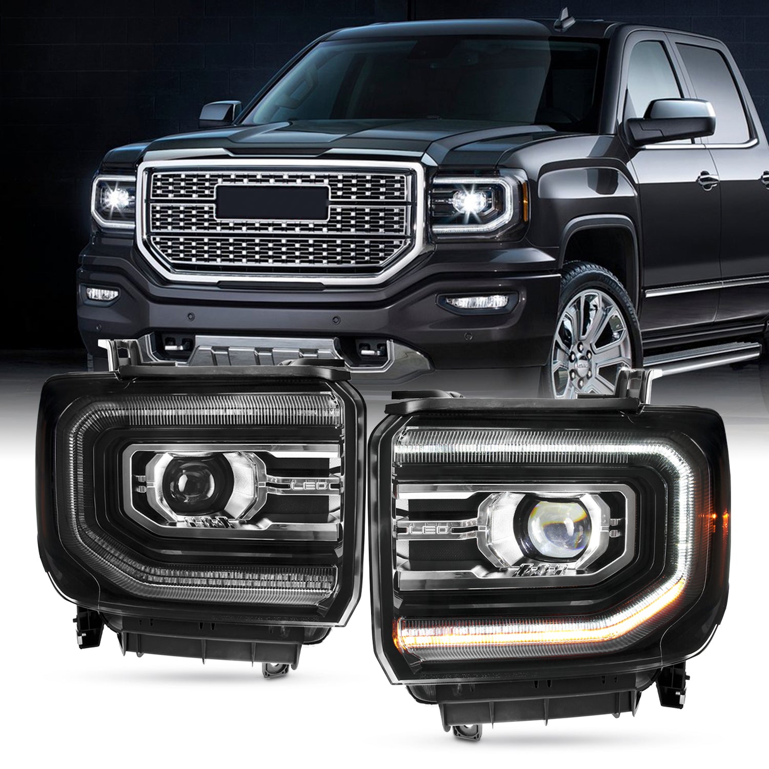 AKKON - Fit 2016-2018 GMC Sierra 1500 2019 1500 Limited [FULL LED] Pro