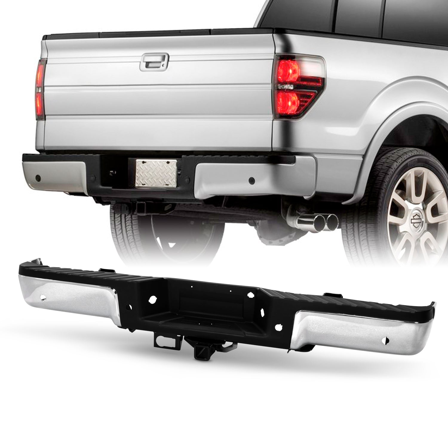 AKKON - Fit 2009-2014 Ford F150 Standard Styleside Bed Rear Bumper w/