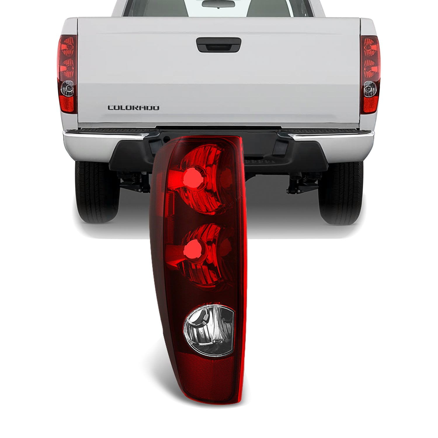 AKKON - For Chevy Colorado /GMC Canyon Pickup Truck Red Clear Tail Bra