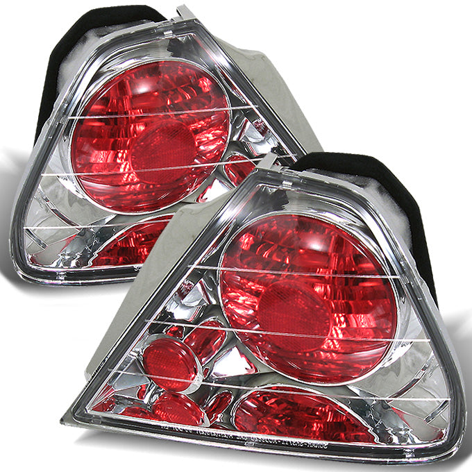 Fits 98-02 Accord 2Dr Coupe Chrome Clear Tail Lights Lamps Pair Left+R