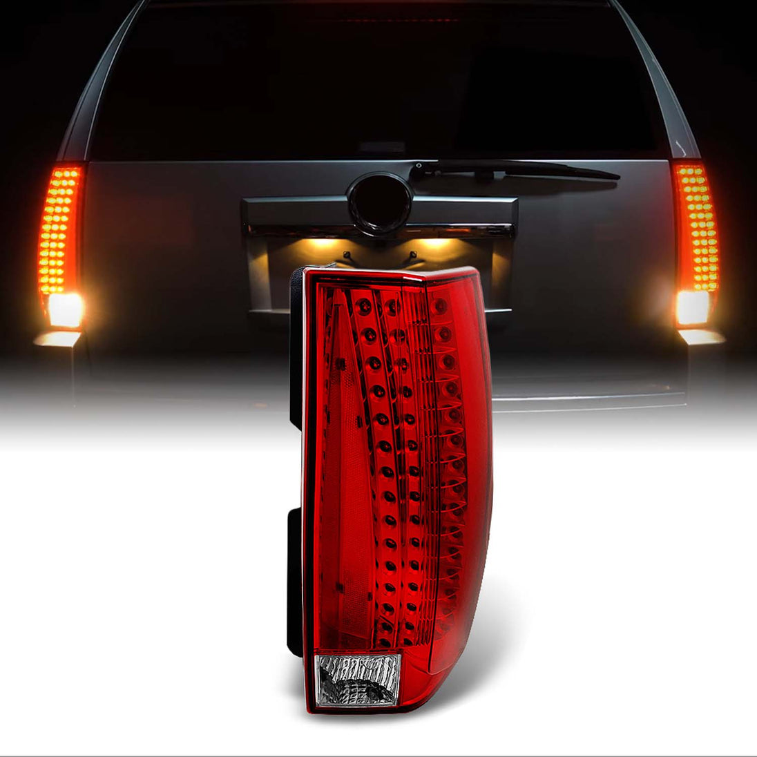 AKKON - for Cadillac Escalade Red Clear LED Tail Lights Brake Lamps Passenger Side Right Replacement Assembly