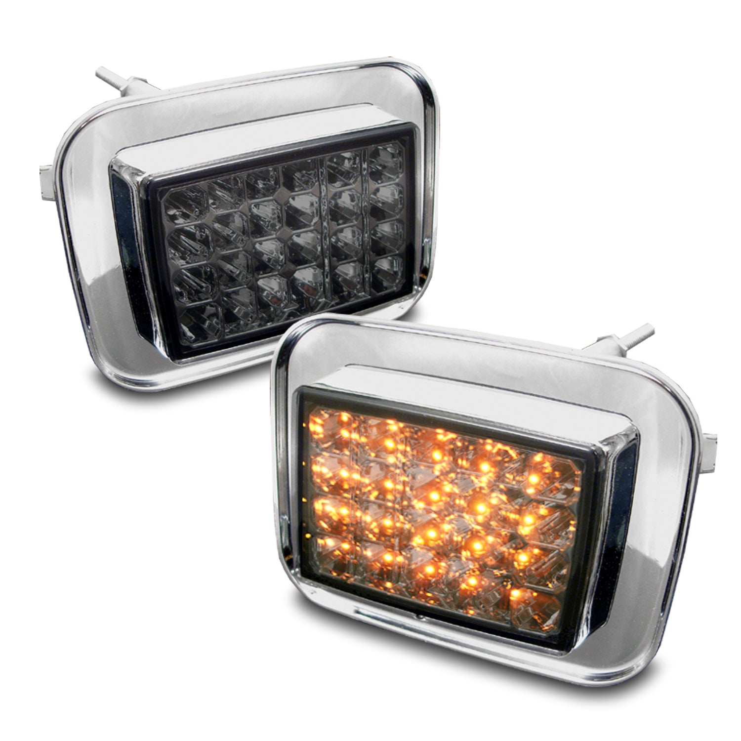 AKKON - Fits 2003-2009 Hummer H2 [USA Model] LED Chrome Smoked Corner