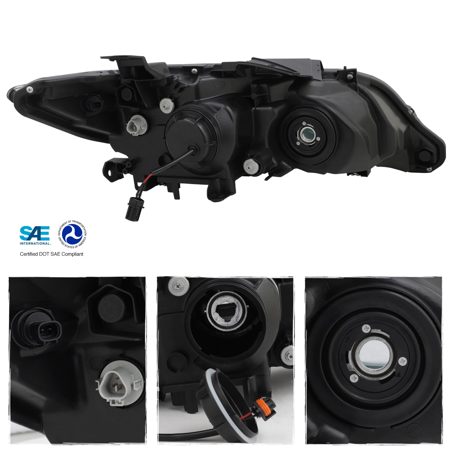 AKKON - Fits 2013 2014 2015 Acura RDX [Halogen Type] Projector Black H