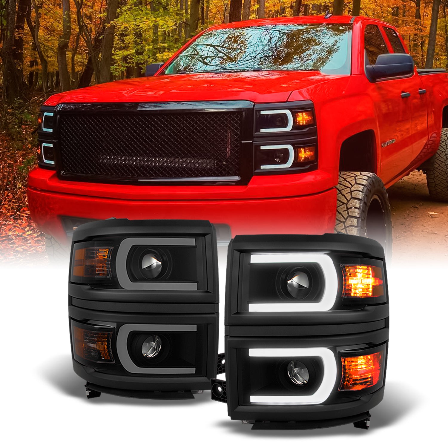 2014 chevy silverado on sale led headlights