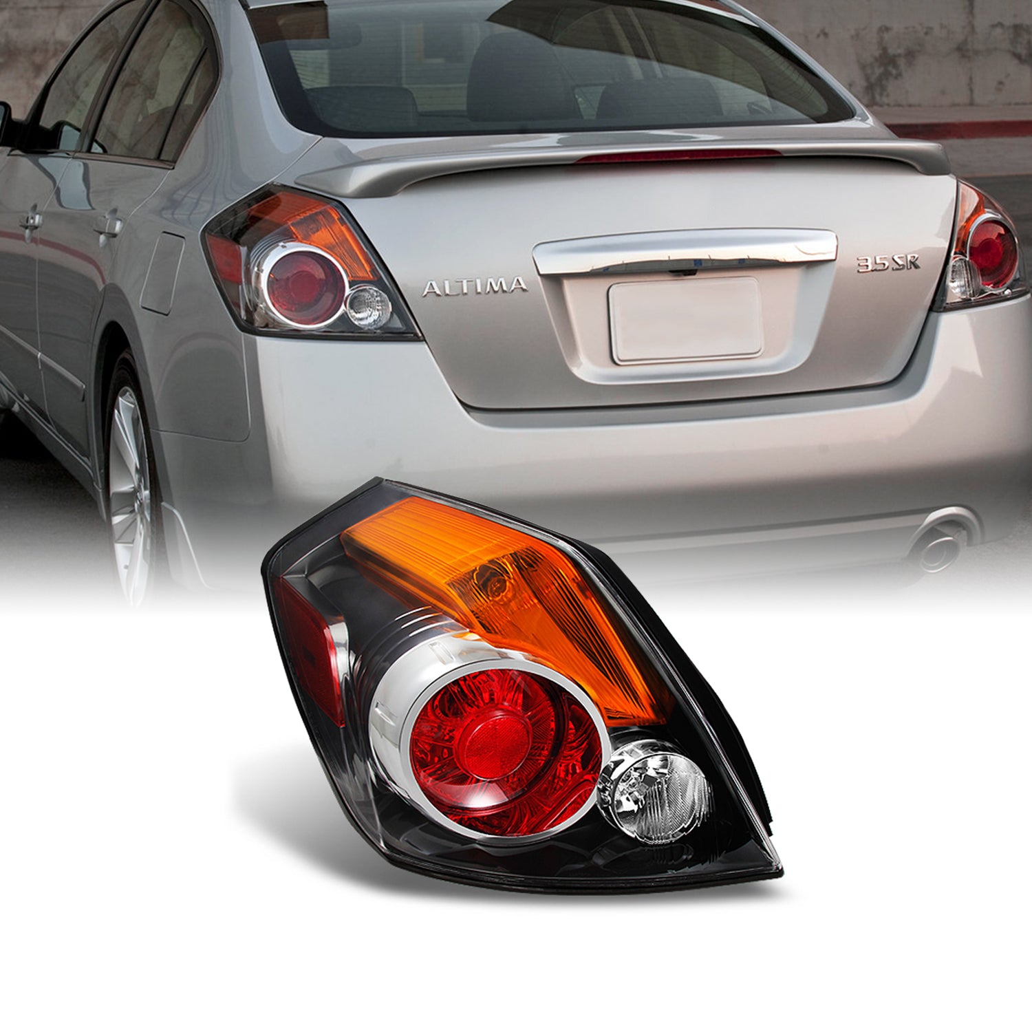 AKKON - Fits 2007-2012 Altima 4-Door Sedan Chrome Tail Light Tail Lamp