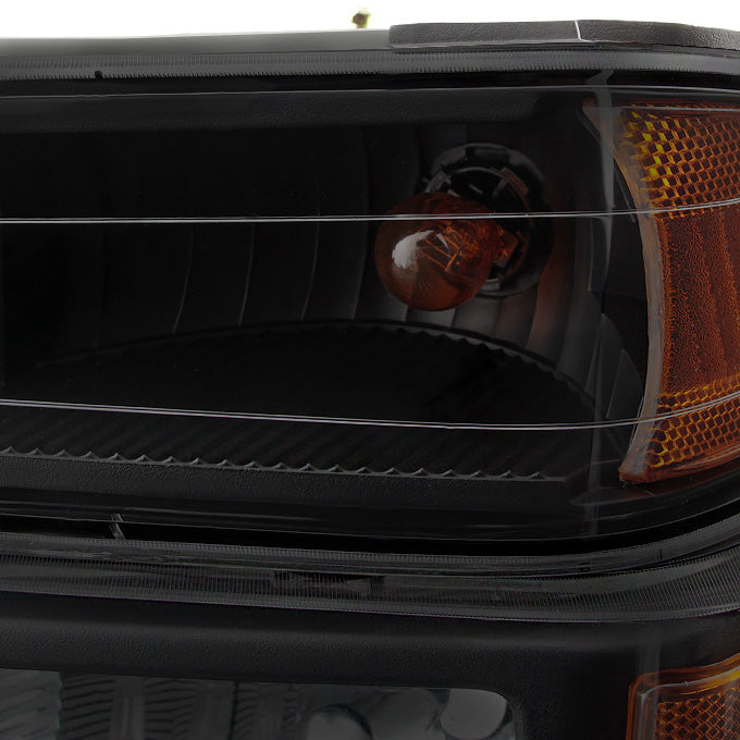 Chevy Colorado / GMC Canyon Black Smoke Headlights + Signal Lights Driver + Passenger Side Pair Set