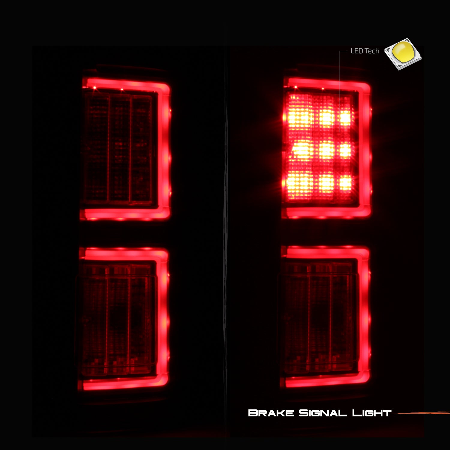AKKON - For 2018-2020 Ford F150 LED DRL Tube Black Projector Headlight