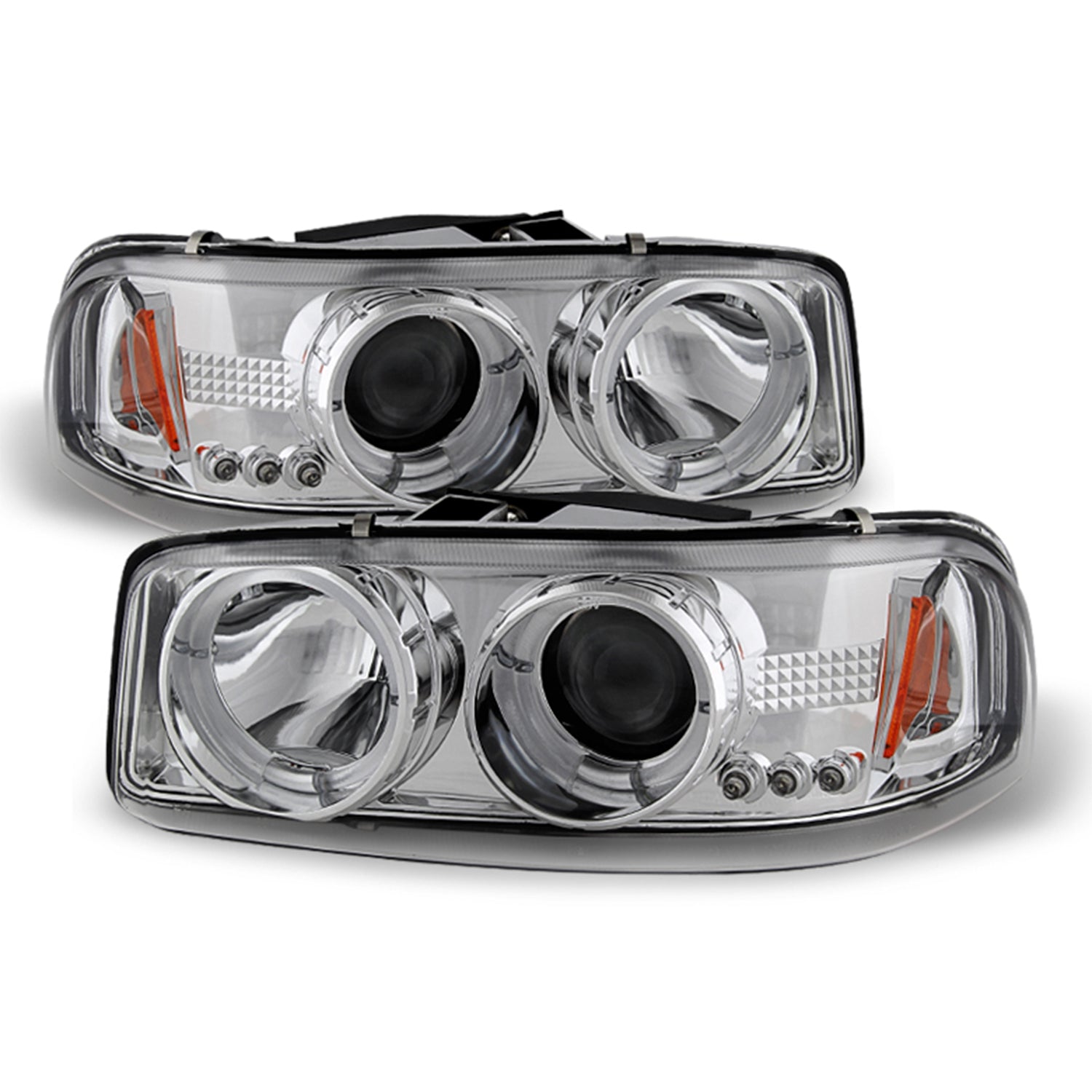 AKKON - For GMC Sierra Yukon Denali Pickup Chrome Halo Ring LED Projec