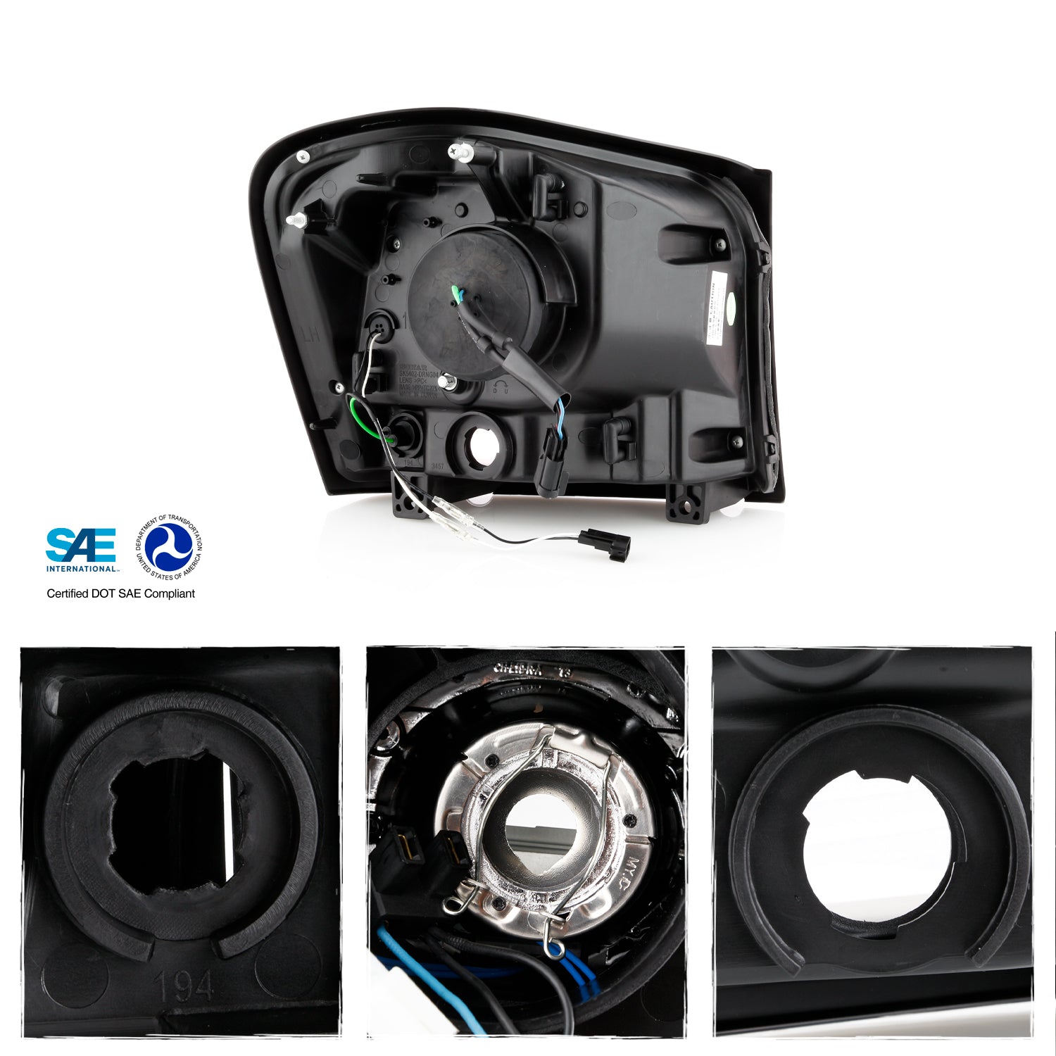 AKKON - Fits 2004 2005 2006 Dodge Durango LED [C-Tube] Projector Black