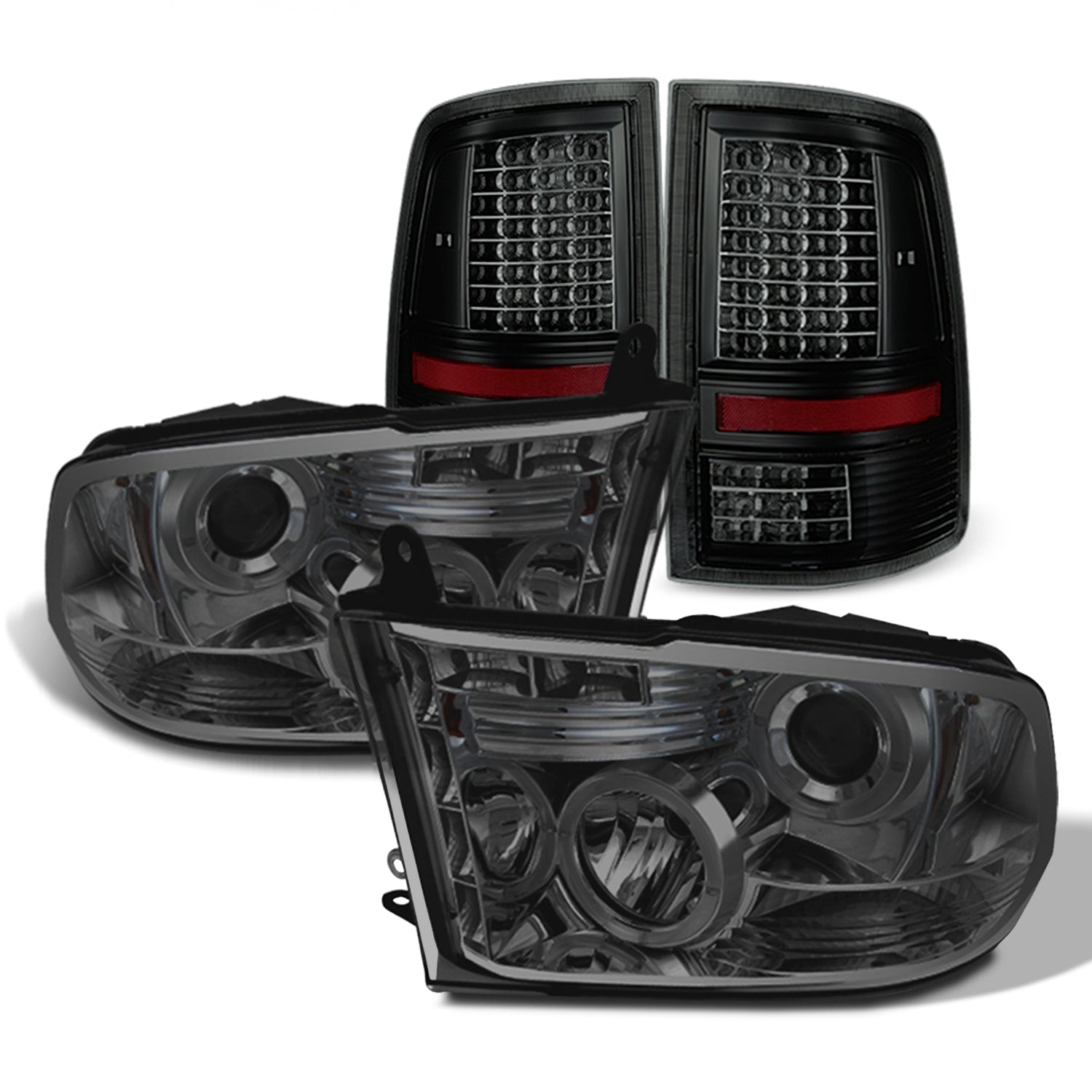 For 2009-18 Dodge Ram Pickup LED Dual Halo Projector - AKKON