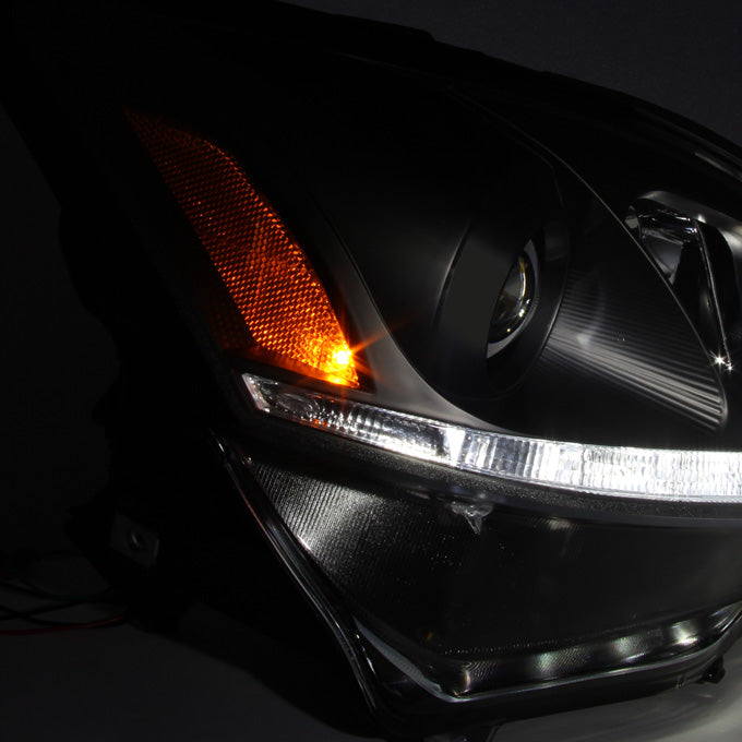 AKKON - For 2006-2009 Lexus IS250 IS350 (Halogen) Black LED DRL Projec