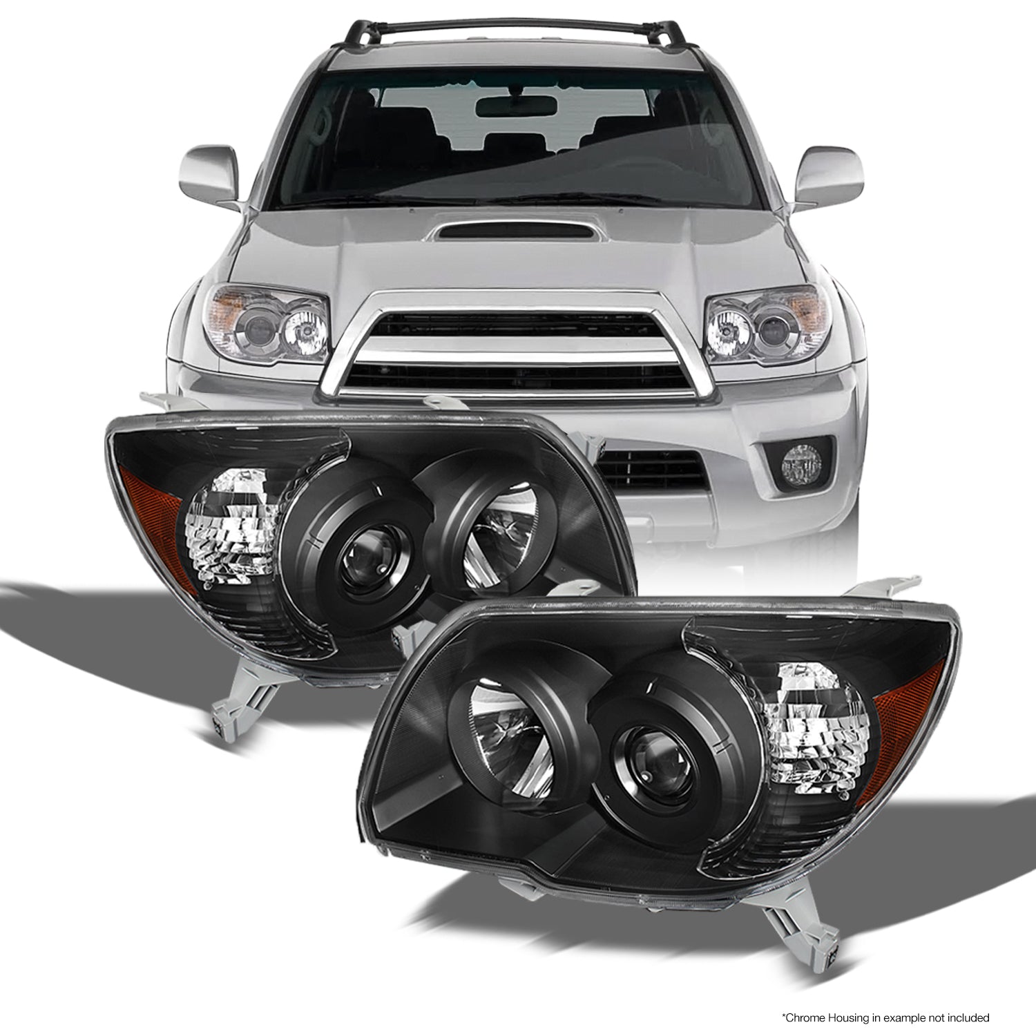 AKKON - For Toyota 4Runner Sport SUV Replacement Black Headlights Driv