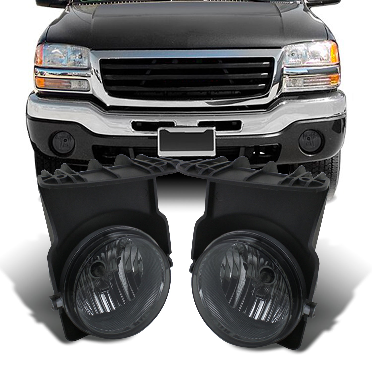 AKKON - For GMC Sierra Pickup Truck Bumper Driving Smoked Fog Lights D