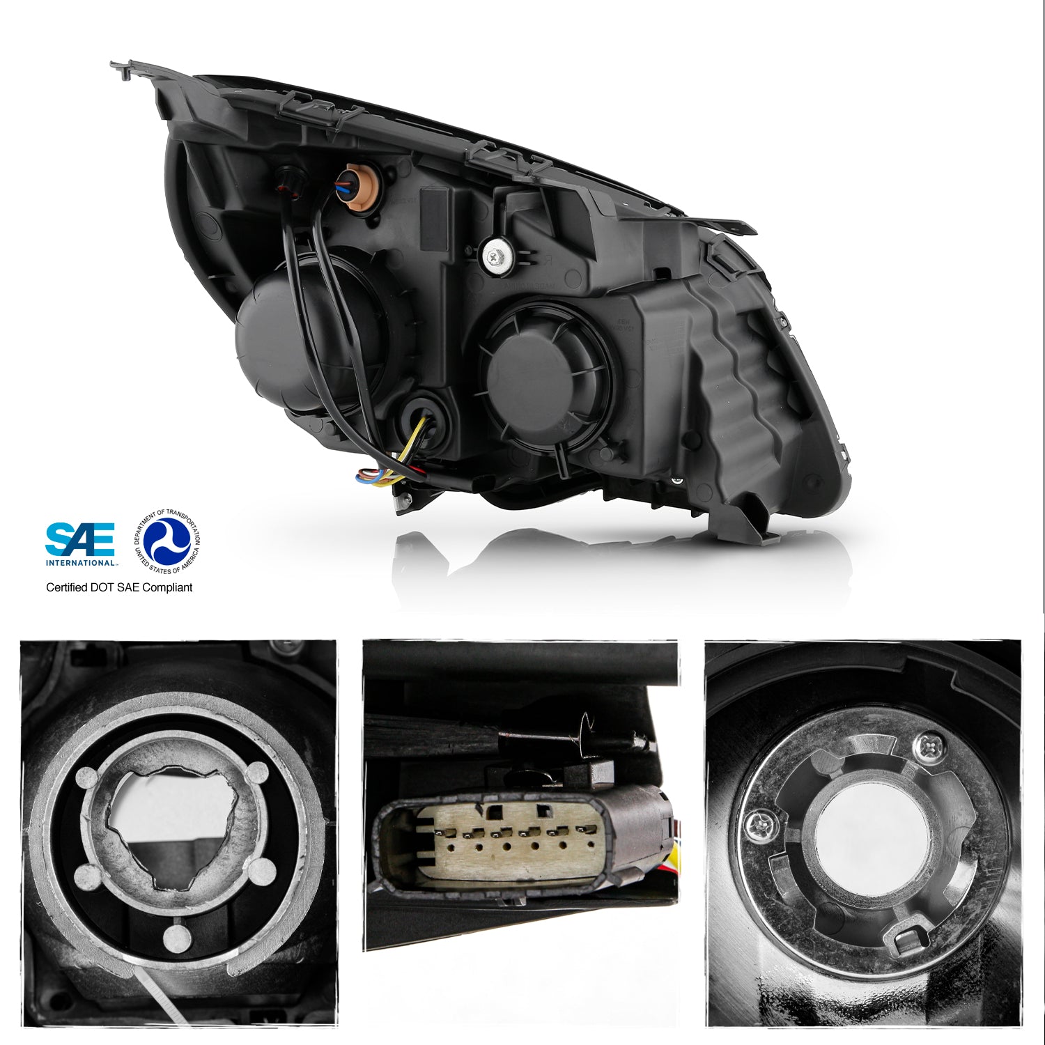 AKKON - Fits 2016-2017 Chevy Equinox SUV [Halogen Type] Projector Chro