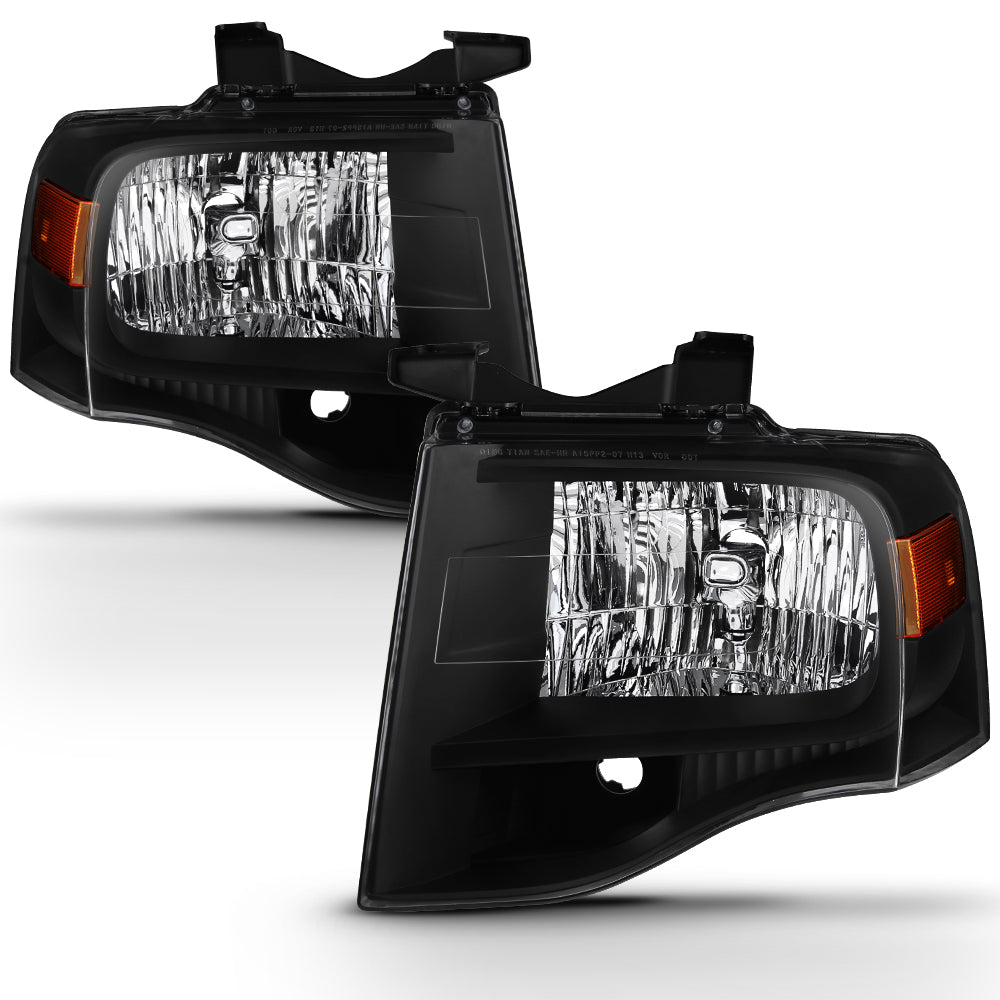 AKKON - For 2007-2014 Ford Expedition Black Bezel Headlight Assembly L