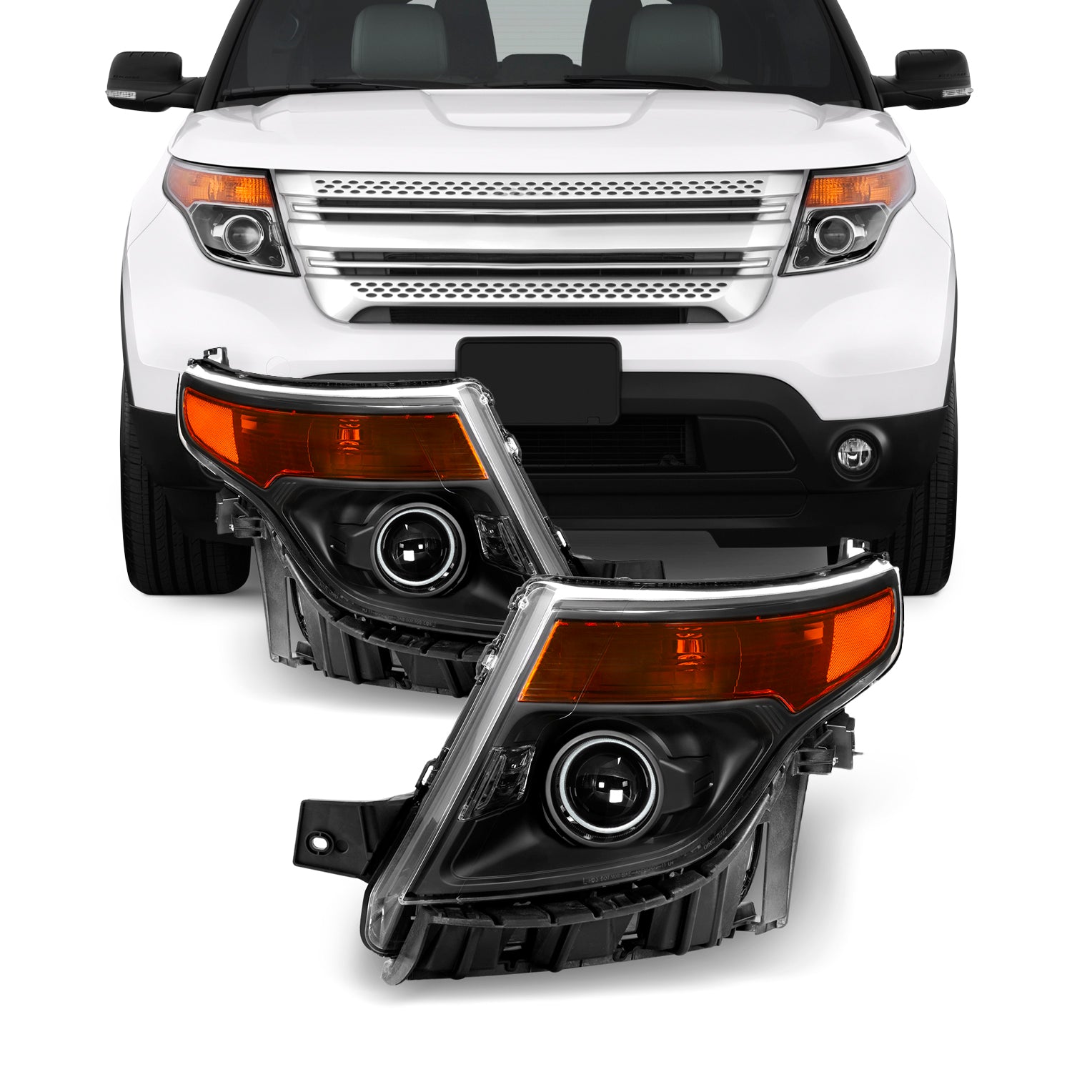 Fits 2011-2015 Ford Explorer [Halogen Style] Projector - AKKON
