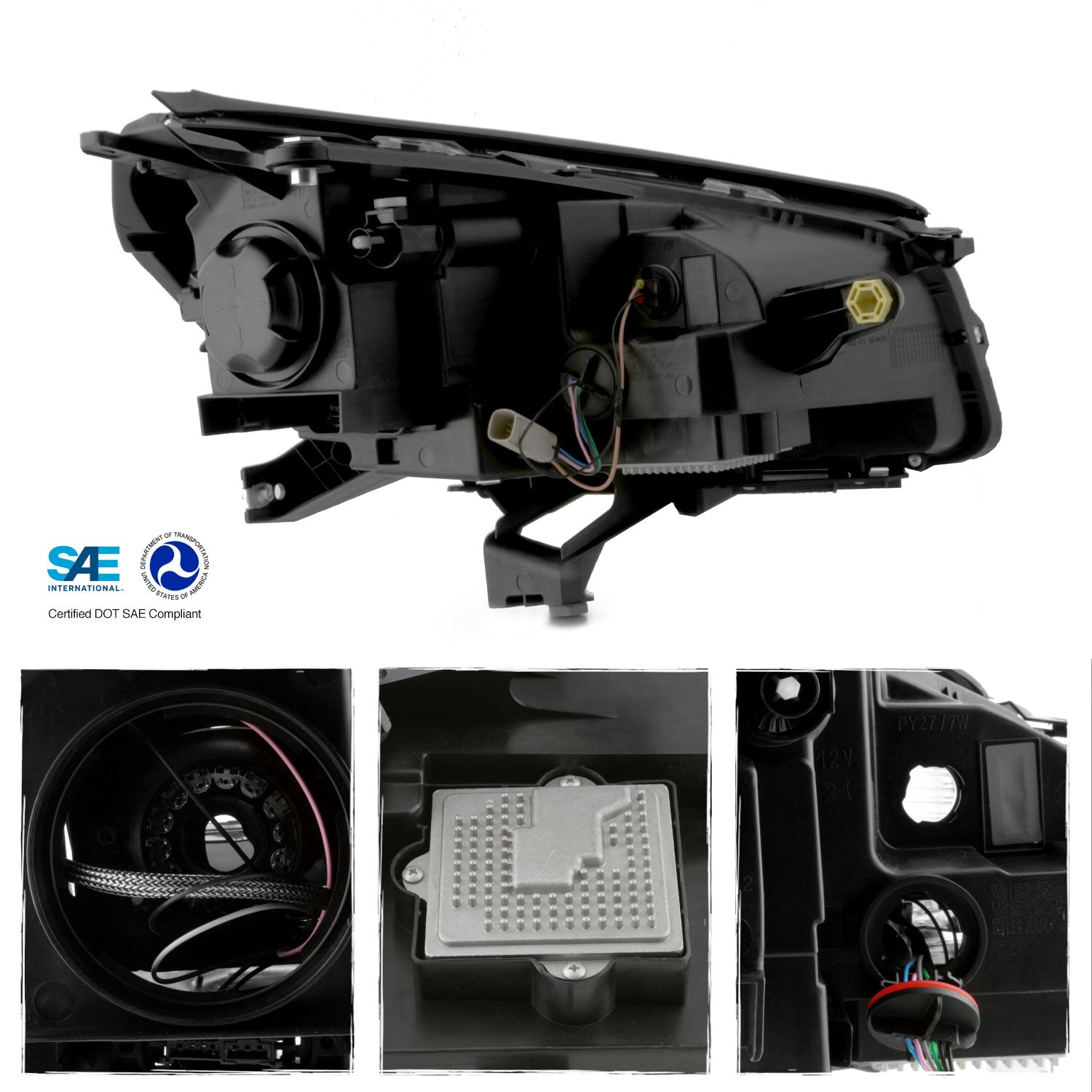 AKKON - Fits 2013-2016 GMC Acadia 2017 Limited HID/Xenon Projector Bla