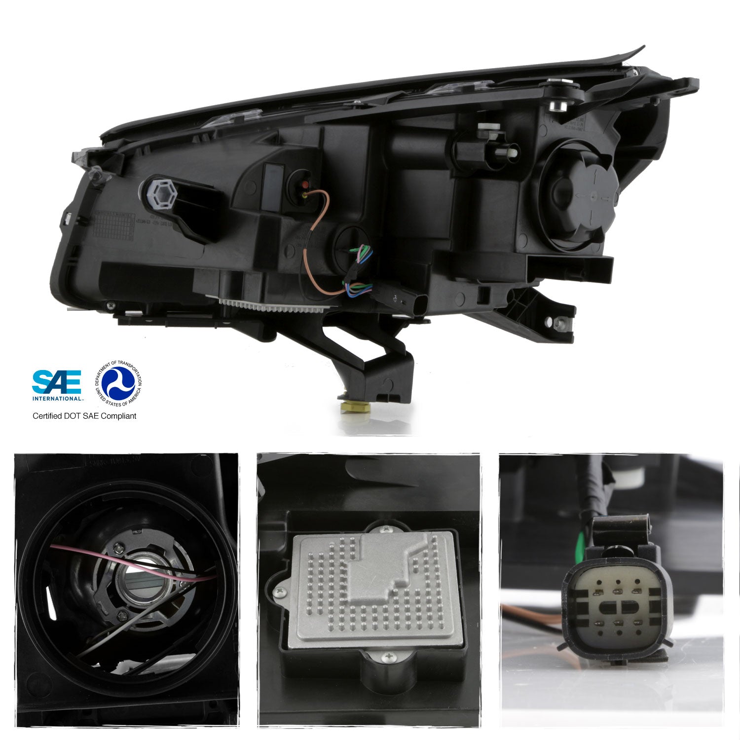 AKKON - Fits 2013-2016 GMC Acadia 2017 Limited Halogen Projector Black