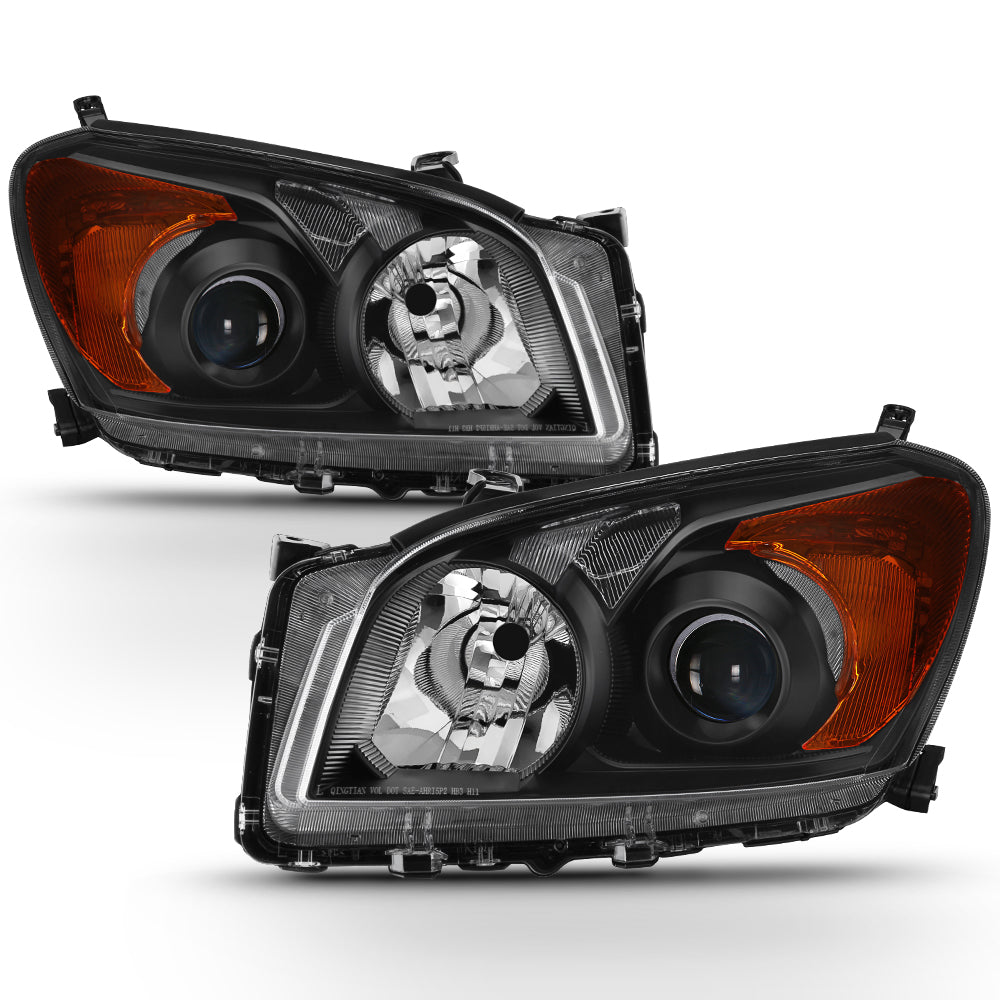 AKKON - For 2009 2010 2011 2012 Toyota RAV4 Black Headlights Lamps Fro