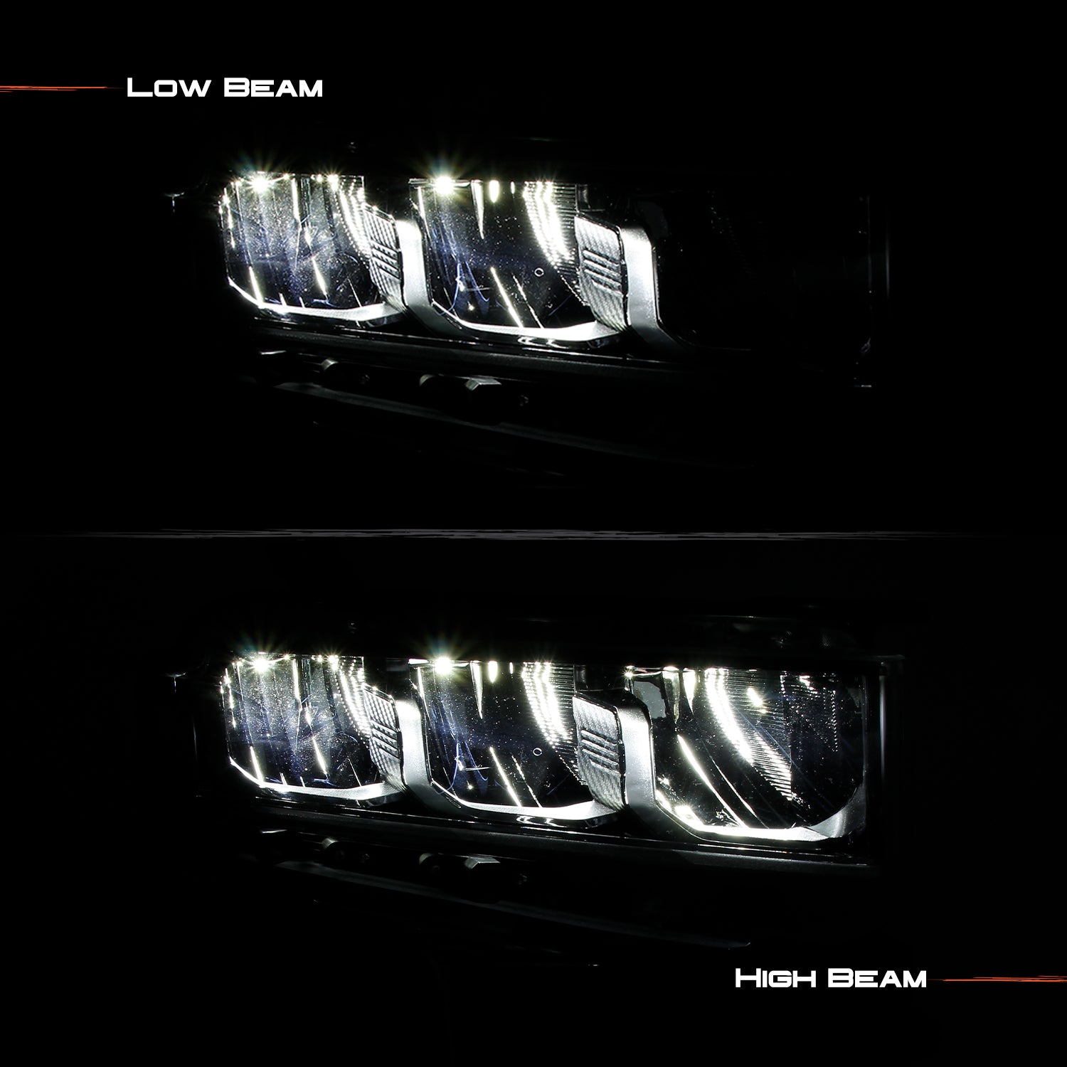 AKKON - Fits 2019-2021 Chevy Silverado 1500 [FULL LED] Black Headlight